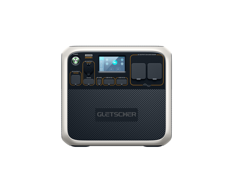Camper Elite 200 portable powerstation with 2000Wh capacity, 2000W rated power, and 4800W surge output, compact design with multiple AC and DC ports